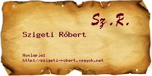 Szigeti Róbert névjegykártya