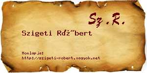 Szigeti Róbert névjegykártya