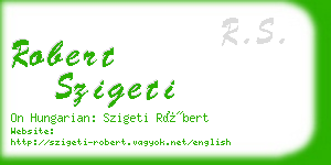 robert szigeti business card